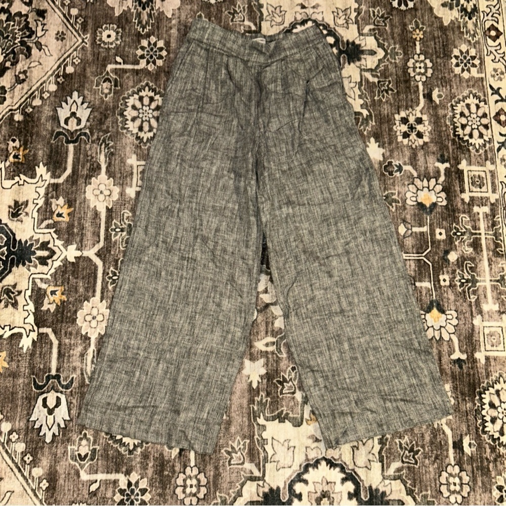 Rachel Comey linen blend Black and White Herringbone Fabric